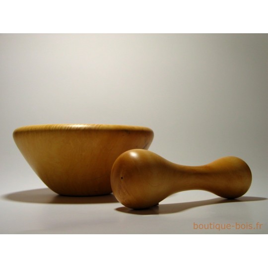 Ensemble mortier et pilon en marbre, onyx brun, pakistanais